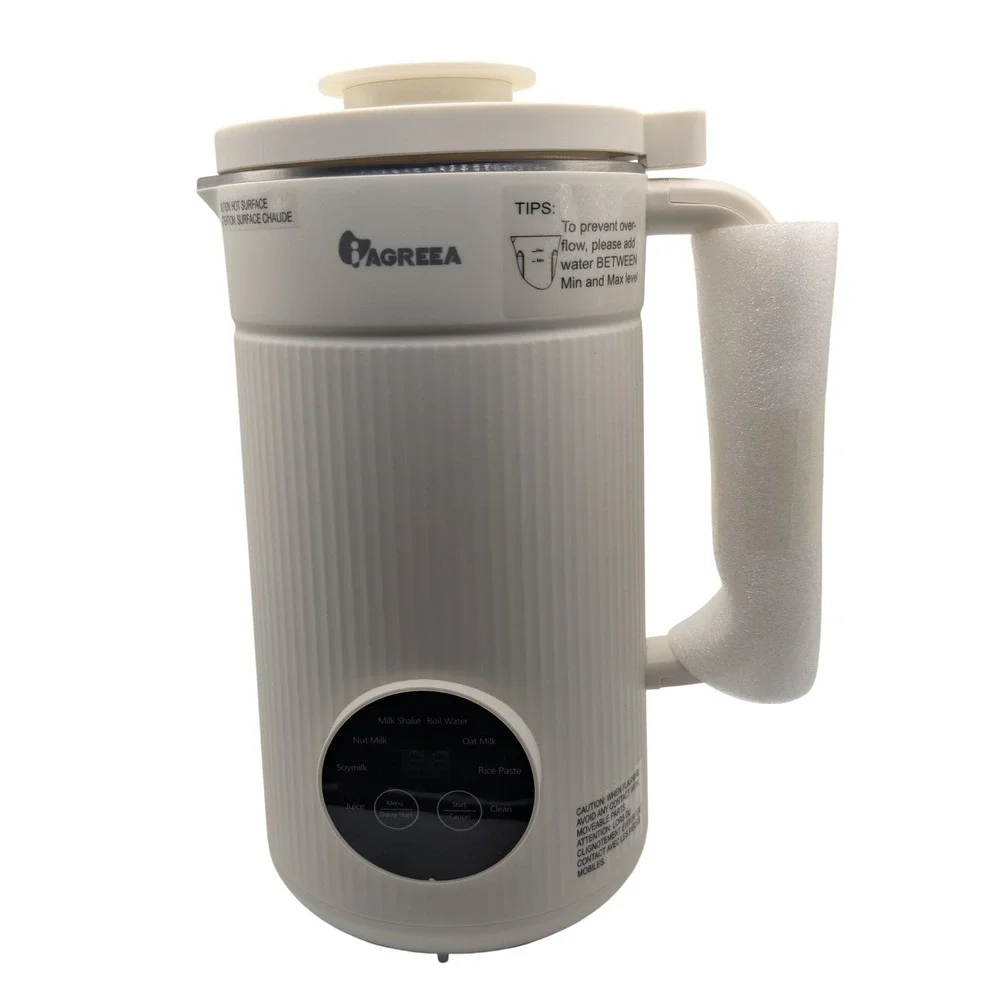 Agreea Nut Milk Maker Machine White Automatic Soy Oat Milk Maker Self-Cleaning